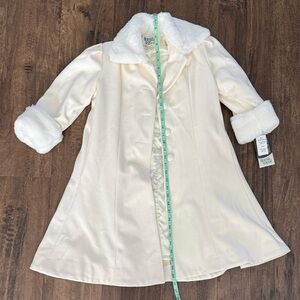 Cream Faux Fur Collar Coat NWT GIRLS 6x
